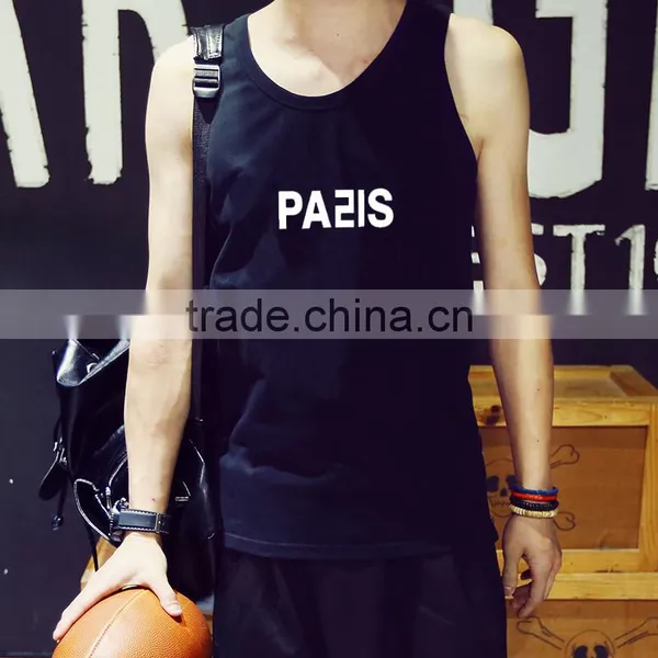 Latest Mens Elastic Gym Vest Design Pinted Tank Top For Men photo-2