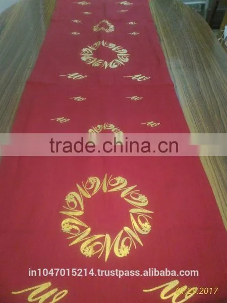 Gold Mettalic Printed Wedding Table Runner photo-5