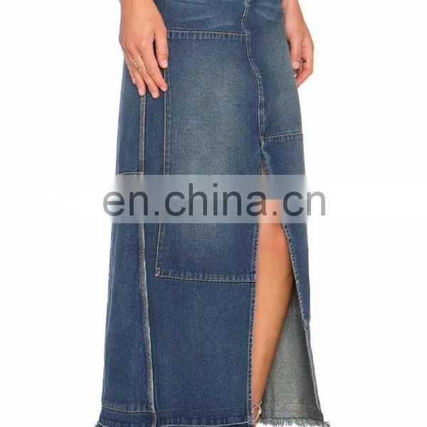 New Fashion Jean Long Jean Skirt photo-3