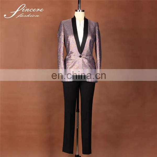 Ladies 100% Polyester Shinning Fashion Suits Jackets
