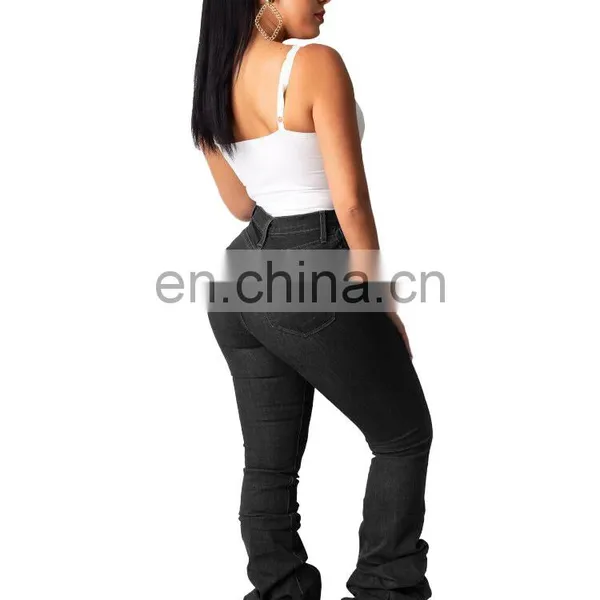 LAITE TR2009 Women Customized Casual Jeans Ladies Customized Skinny Pleated Jeans photo-6