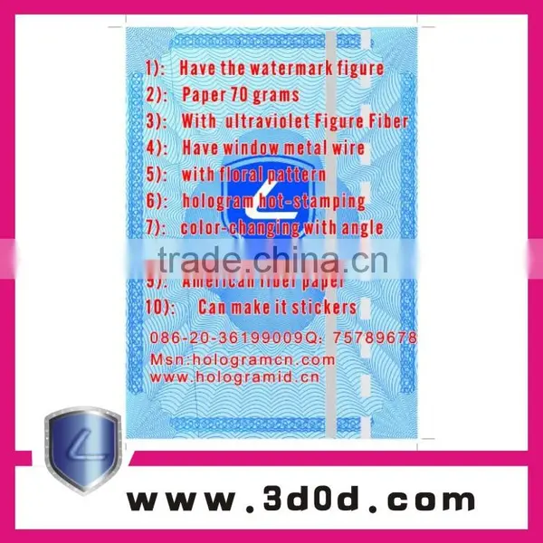 New Arrive Watermark Security Thread Paper With Visible/invisible Fibers photo-2