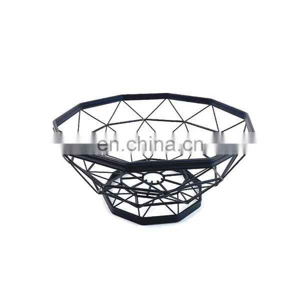 Wholesale Simple Black Storage Modern Bowl Classy Fruit Basket For Dinning Table photo-2