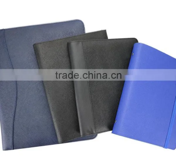 Wholesale High Quality Custom Black Color Genuine Saffiano Leather Office File Bag Document Folder Notebook photo-6