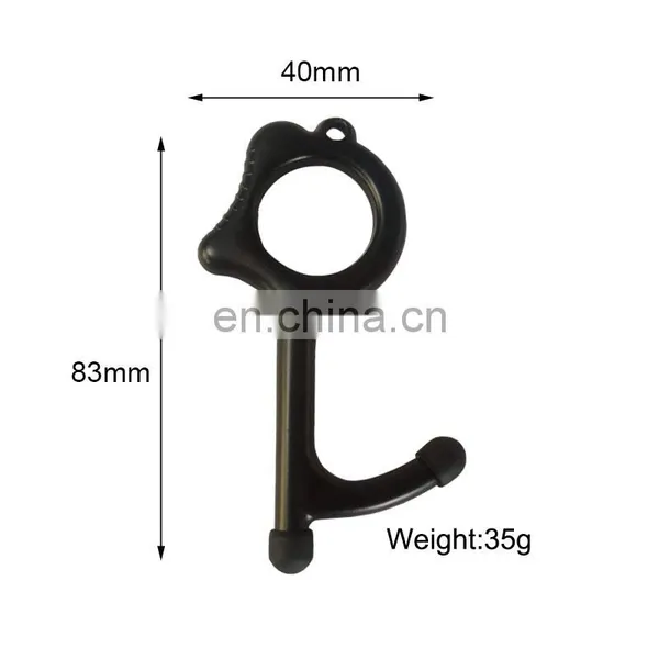 Custom Laser Logo Soft Silicon Tips Metal Door Opener No Touch Key With Retractable Pull Reel photo-3