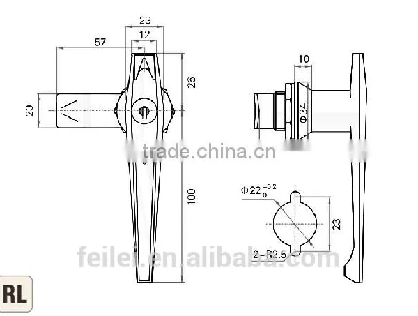 2015 FEILEI MS304-1 China Factory Sell Zinc Alloy High Quality Cabinet L Handle Lock With Key Set photo-5