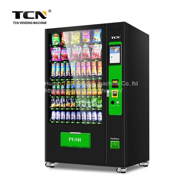 TCN ADA Self Touch Screen Drink Snack Vending Machine USA Banknote Vending Machines Black Vending Machine photo-2