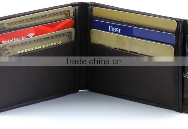Custom Card and ID Holder With Leather Front Magnetic Money Clip for Men photo-2