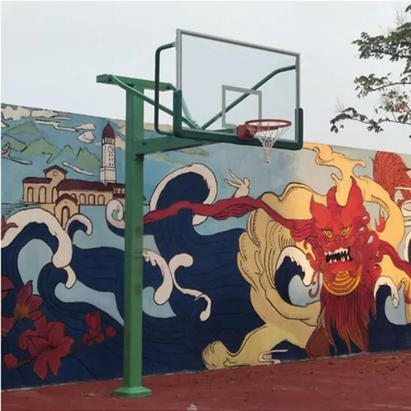 Jinling 11232 Buried Basketball Hoop, Jinling Basketball Backboard, Tempered Glass Board photo-3