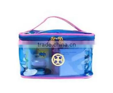 Transparent Clear PU or PVC Leather Tote Cosmetic Bag With Ziplock for Women photo-4