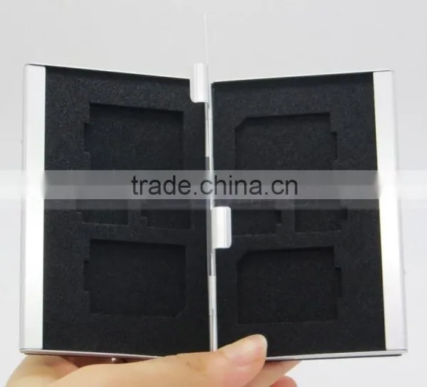 Leather Aluminum EVA Memory Card Carrying Case for 4x SD Card and 4x TF Card photo-5