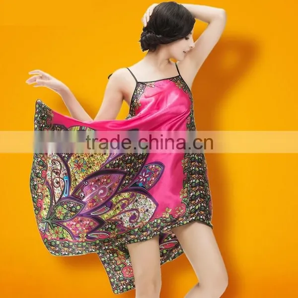 Plus Size Women's Sleepwear Nightgown Silk Blend Nightdress photo-5