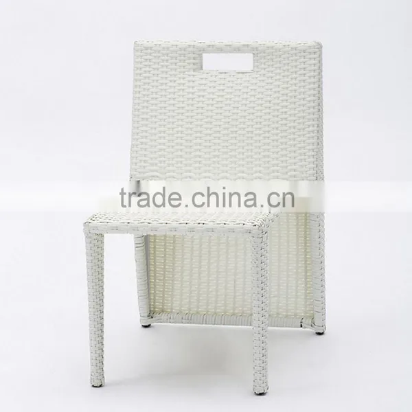 White Wicker Furniture Set Wholesale Poly Rattan Furniture Outdoor Rattan Table And Chair 3 Piece photo-3