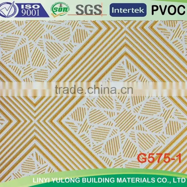 Golden Pvc Laminated Gypsum Ceiling Tiles photo-2