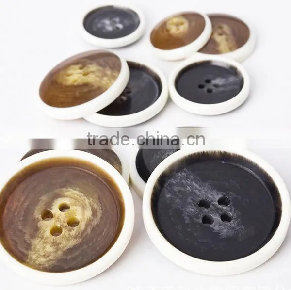 Sedex Audited Factory 2 Pillar Burnt Rim Resin Horn Button, Polyester Horn Button photo-5