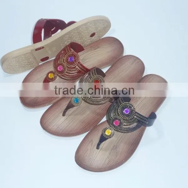2015 PVC PCU Ladies Shoes Flipflops Slippers
