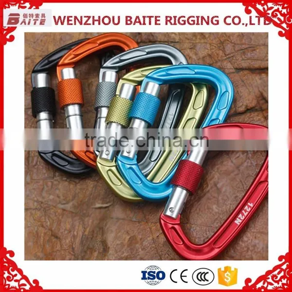 Colorful Aluminum Snap Hook,Outdoor Sports Carabiner With Snap Hook Breakign Load 2400kg For Climbing Use photo-5