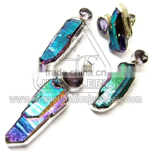 925 Silver Jewellery Set With Semi Precious Stones