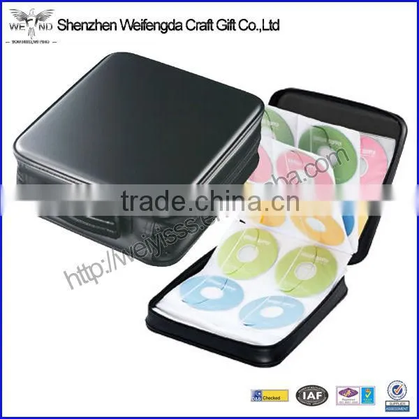 Portable Large Capacity Leather Dvd Player Case for 160 CDs