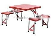Outdoor Folding ABS Plastic Picnic Table--red photo-5