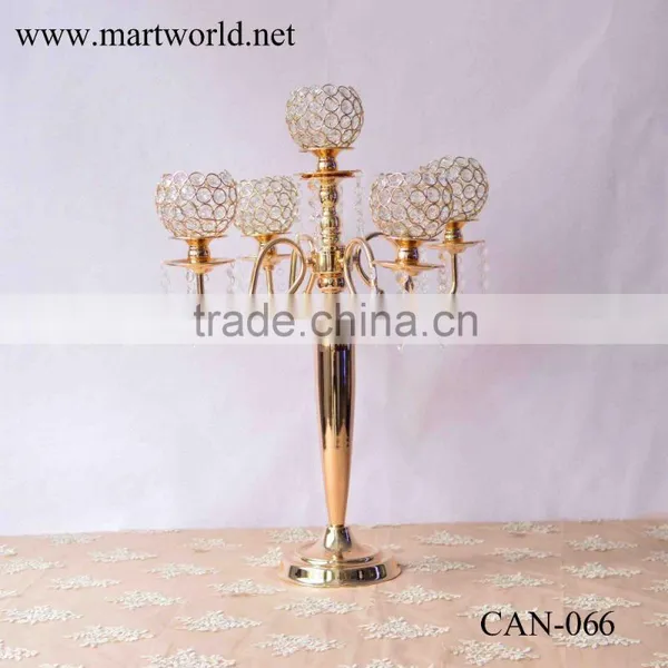 Champagne Gold Crystal Candelabra Centerpieces Candelabra for Wedding Decorations Centerpiece Party Decoration (CAN-066) Quality Choice photo-2