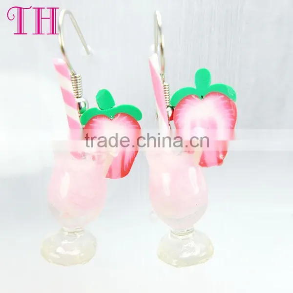 China Manufacturer no Harm Resin Strawberry Cup Earring Chain Pendant Necklace photo-2