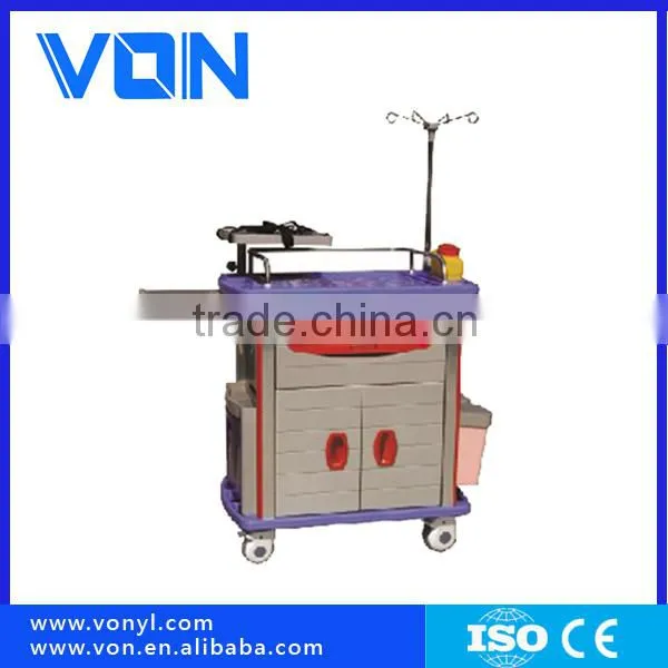 New Product FCA-04 Plastic-Steel Medical Trolley Hospital Cart ABS Body Emergency Nursing Trolley,Nursing Station Carts Cabinet photo-4