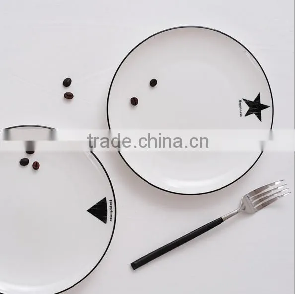 Contracted the Nordic Style Household Hand-painted Ceramic Dinner Plate YJ-XFXL photo-3