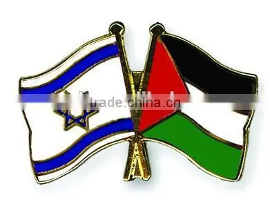 Hot Selling Custom Cross Double Flag Lapel Pin Badge photo-2