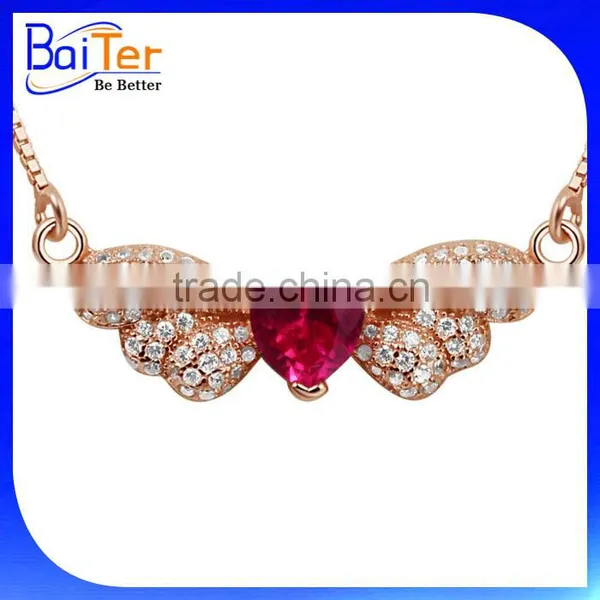 Custom Micro Pave White Cubic Zirconia 925 Sterling Silver Butterfly Pendant Necklace Pendant photo-3