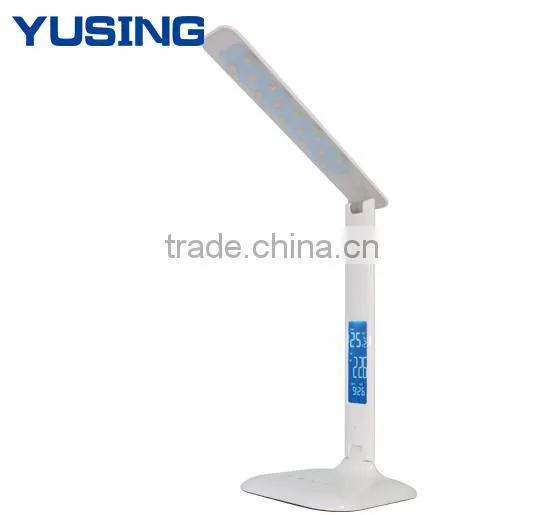 Business Office White Dimmer Desk Light LED Table Lamp With LCD Calendar Alarm Clock photo-2