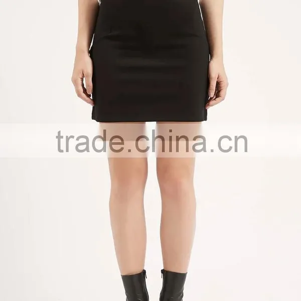 High-Waisted Seam Detail Sexy Mini Skirt Models photo-2