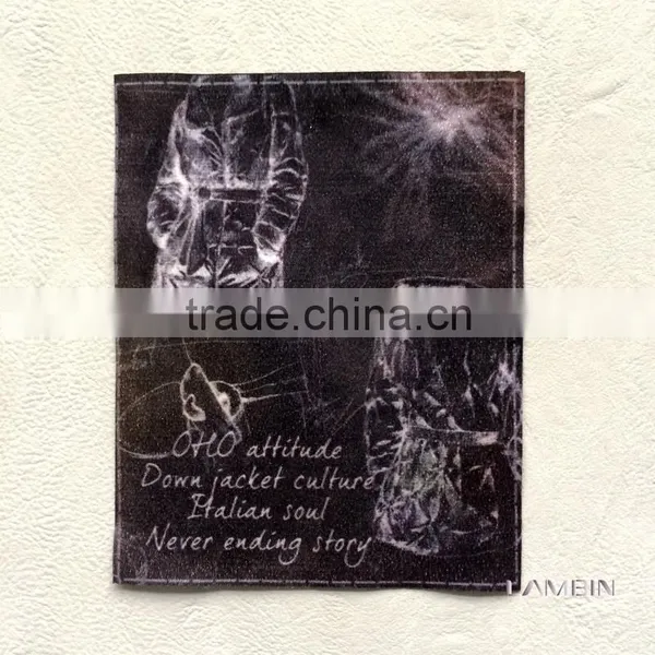 Environmental Silk Screen Printed Cloth Main Label for Padded Clothing photo-2