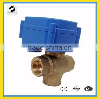 CR01 12 24v 3way Brass/ss304 Electrical Ball Valve CWX-15 for Water Flow Control