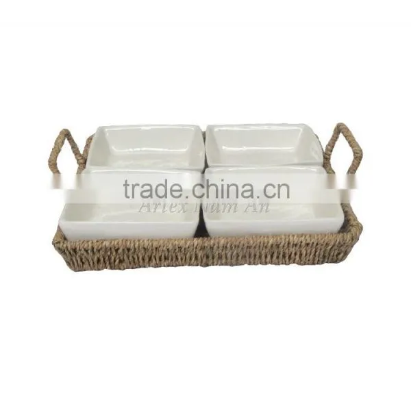 New Design! Bowl Water Hyacinth Tray With Good Price