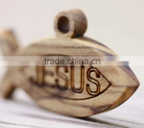 Olive Wood Jewelry St. Peter Fish Pendant photo-6