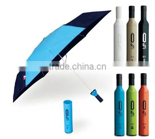 High Quality 21 Inch Triple-Folding Promotion Wine Bottle Umbrella photo-2