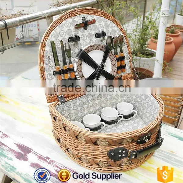 2016 New Design Willow Picnic Basket Insulated Picnic Hamper