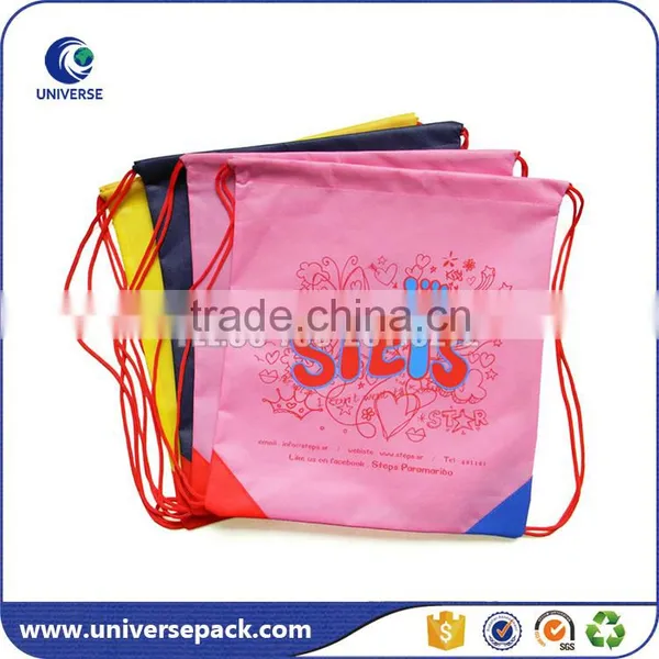 Blue String Backpack Bag With Custom Silk-screen photo-3