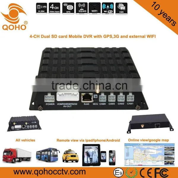Two SD 4-CH Car Mobile DVR GPS 3G WIFI For Vehicles With Full-Metal Housing photo-5