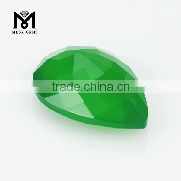 New Arrival Faceted Pear Cut 10 x 14 Loose Gems Green Jade photo-3