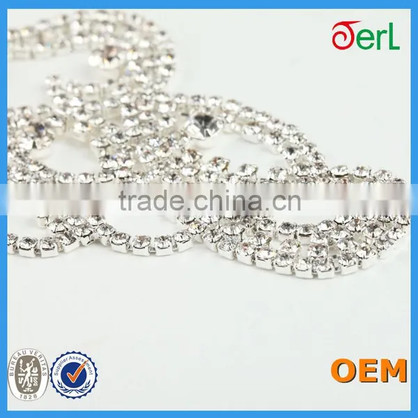 Wholesale Charming Silver Clothing Decorative Crystal Rhinestone Lace photo-6