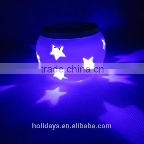 2015 New Style Ceramics Vat Shape Star Projector Solar Light photo-2