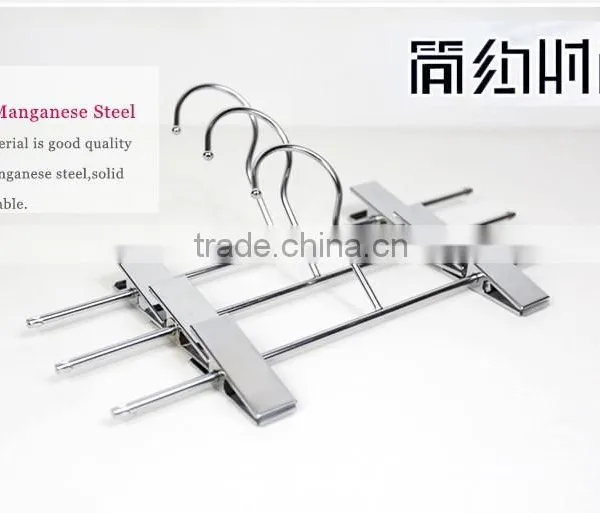 New Design Beautiful Silver Color Metal Pants Hanger With Clips photo-4