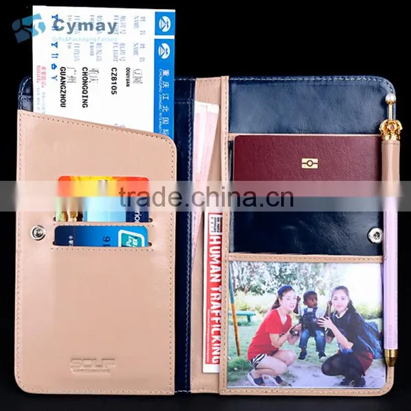 Passport Holder With Botton and Zipper