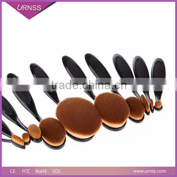 2016 Professional 10pcs Oval Toothbrush Makeup Brushes Set With Package photo-2