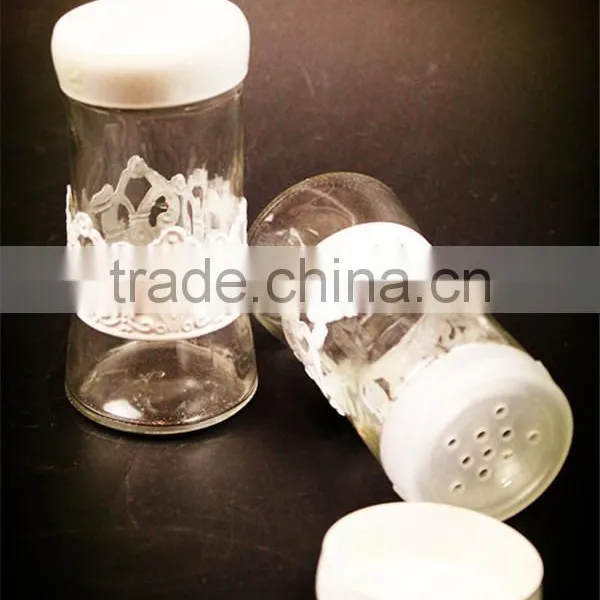 Glass Spice Jar Glass Bottle With Lid White Metal Cover photo-2