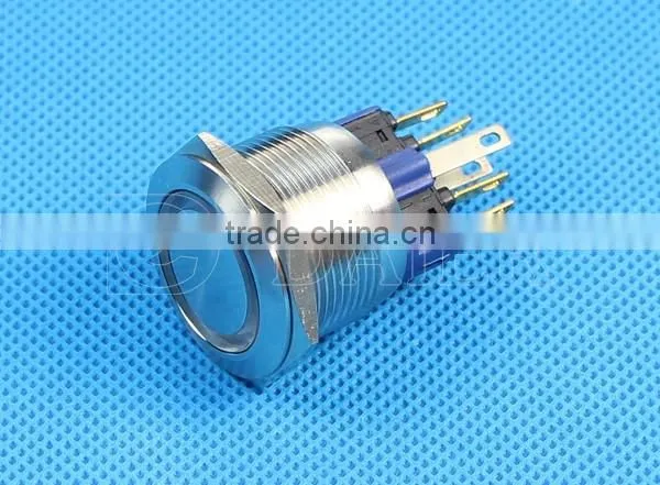 Daier 22mm SPDT 1NO 1NC Illuminated Waterproof Push Button Switch With Light photo-2