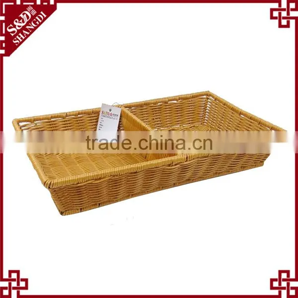 SGS Testing Top Quality Weaving Washable Rattan Divide Fast Food Basket photo-5