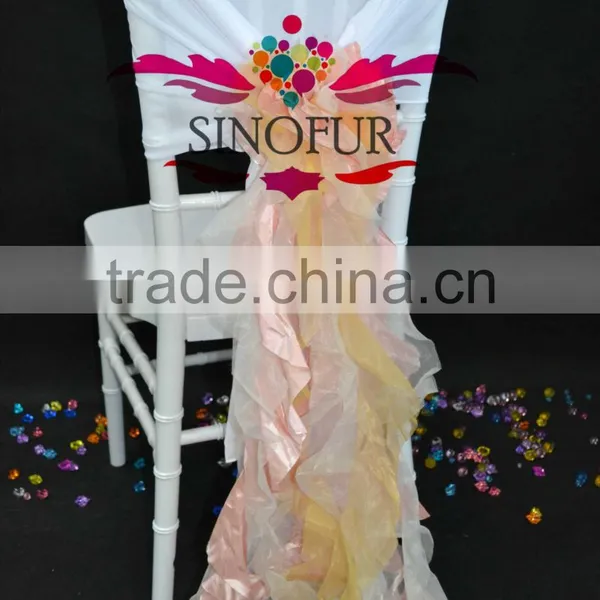 Hot Sale Fancy Ruffled Wedding Chair Cover photo-2